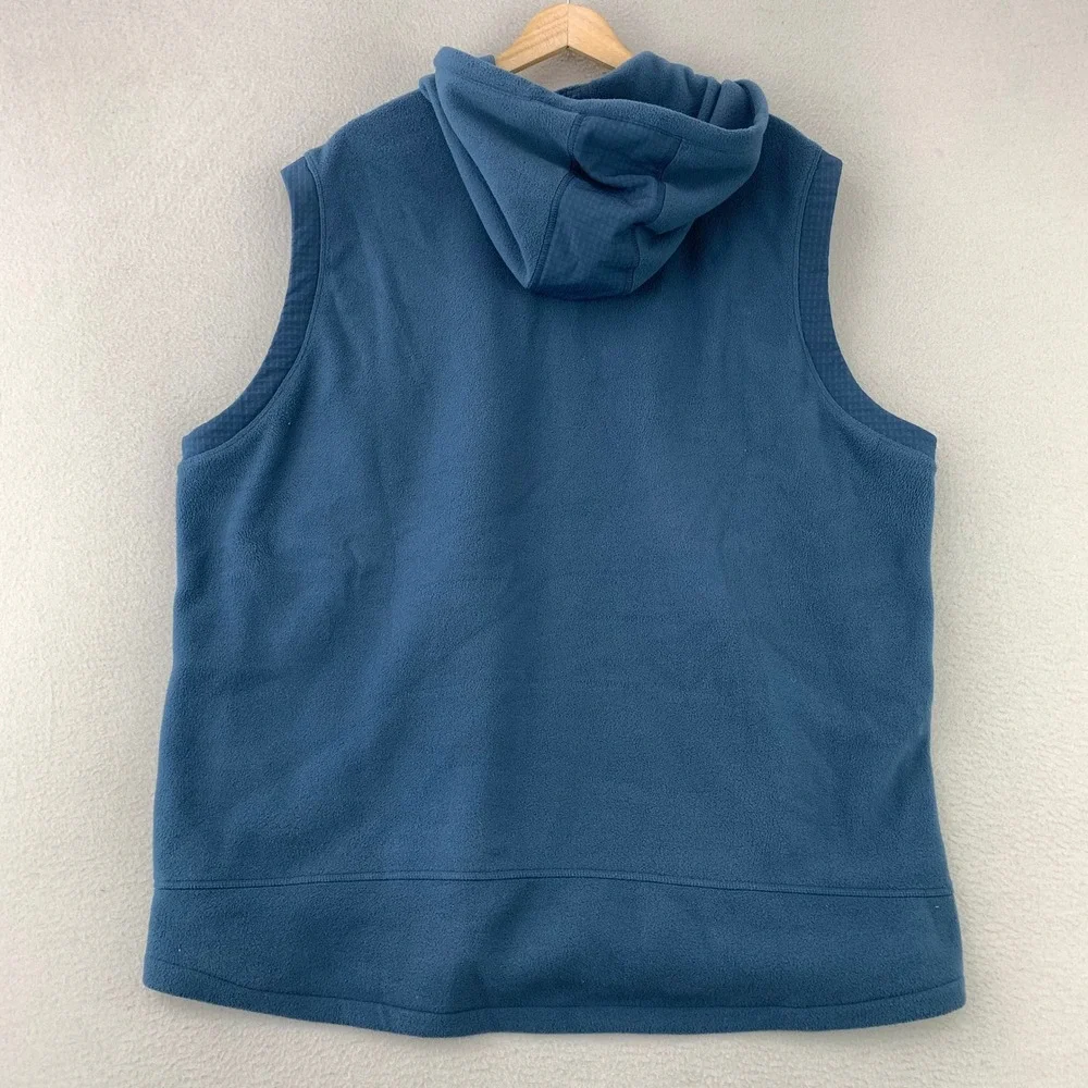 Adidas Terrex Fleece Hooded Vest Mens 2XL Blue Full Zip Outdoor Activewear